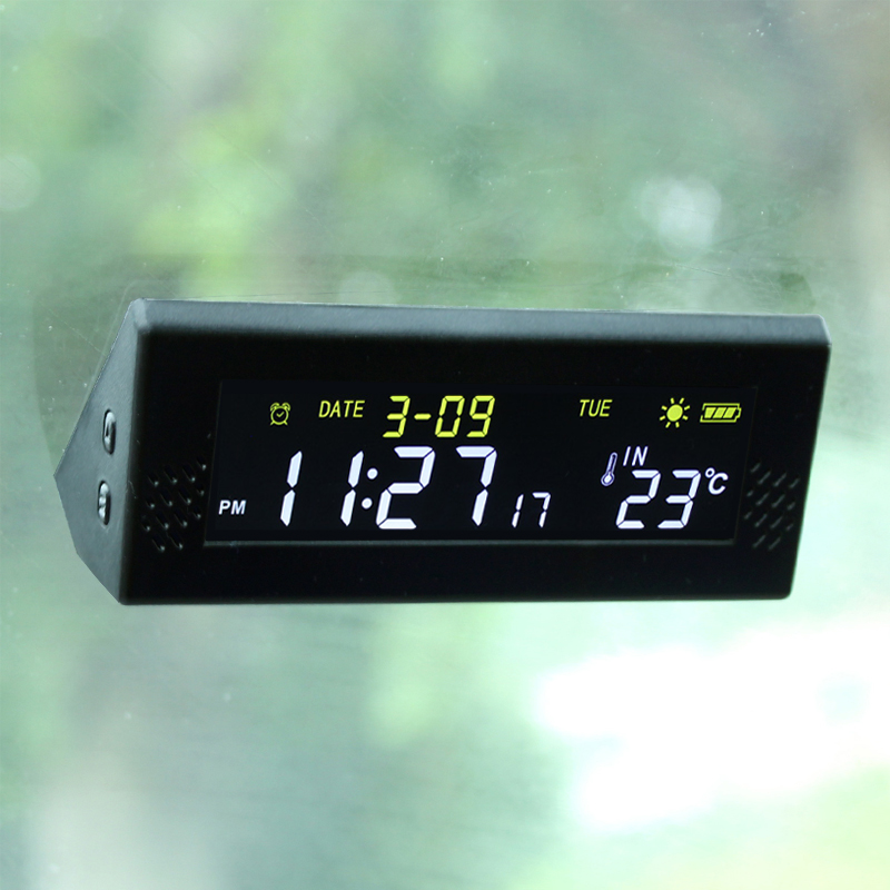 Solar Powered Watch - Solar Windshield Car Digital Clock Driving