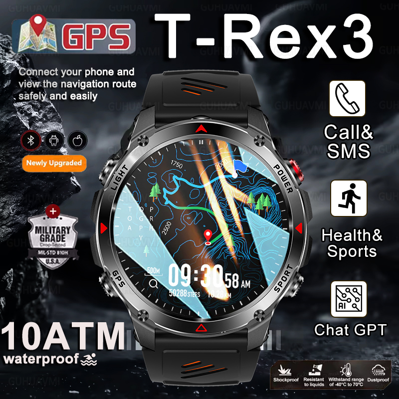 Smartwatch Running Watches For Men - 2025New T-Rex 3 Outdoor GPS Sports