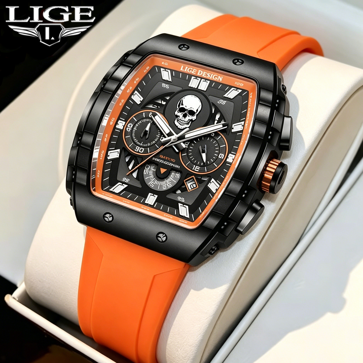 Smartwatch Square Watches For Men - LIGE Fashion Quartz Watches for Man