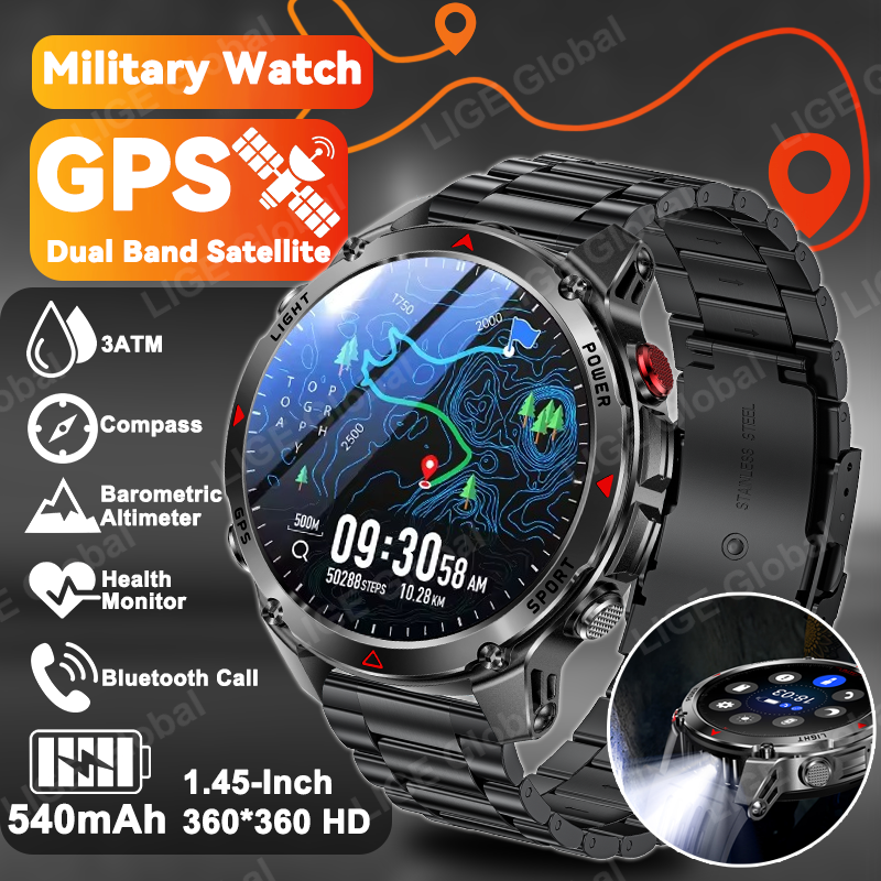 Smartwatch Running Watches For Men - LIGE New Professional GPS Sports Smart