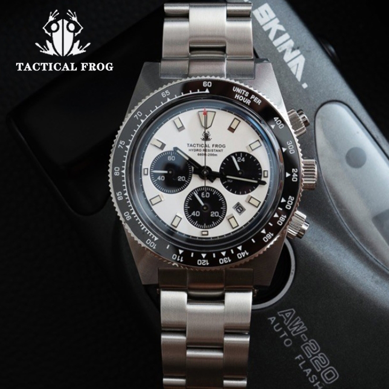 Solar Powered Watch - Tactical Frog 41mm Men's Chronograph Watches