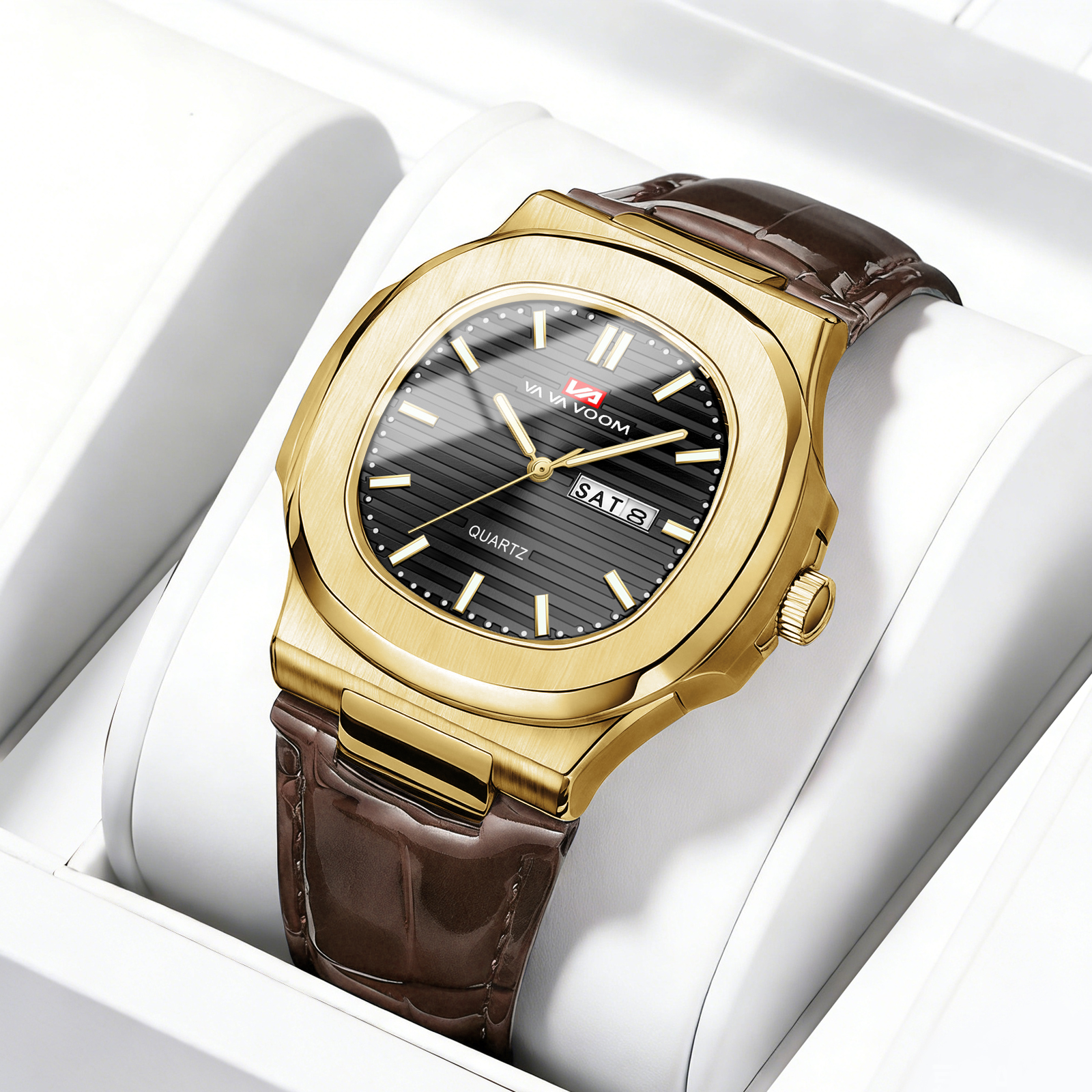 Smartwatch Square Watches For Men - Luxury Men Quartz Watch 40mm Black
