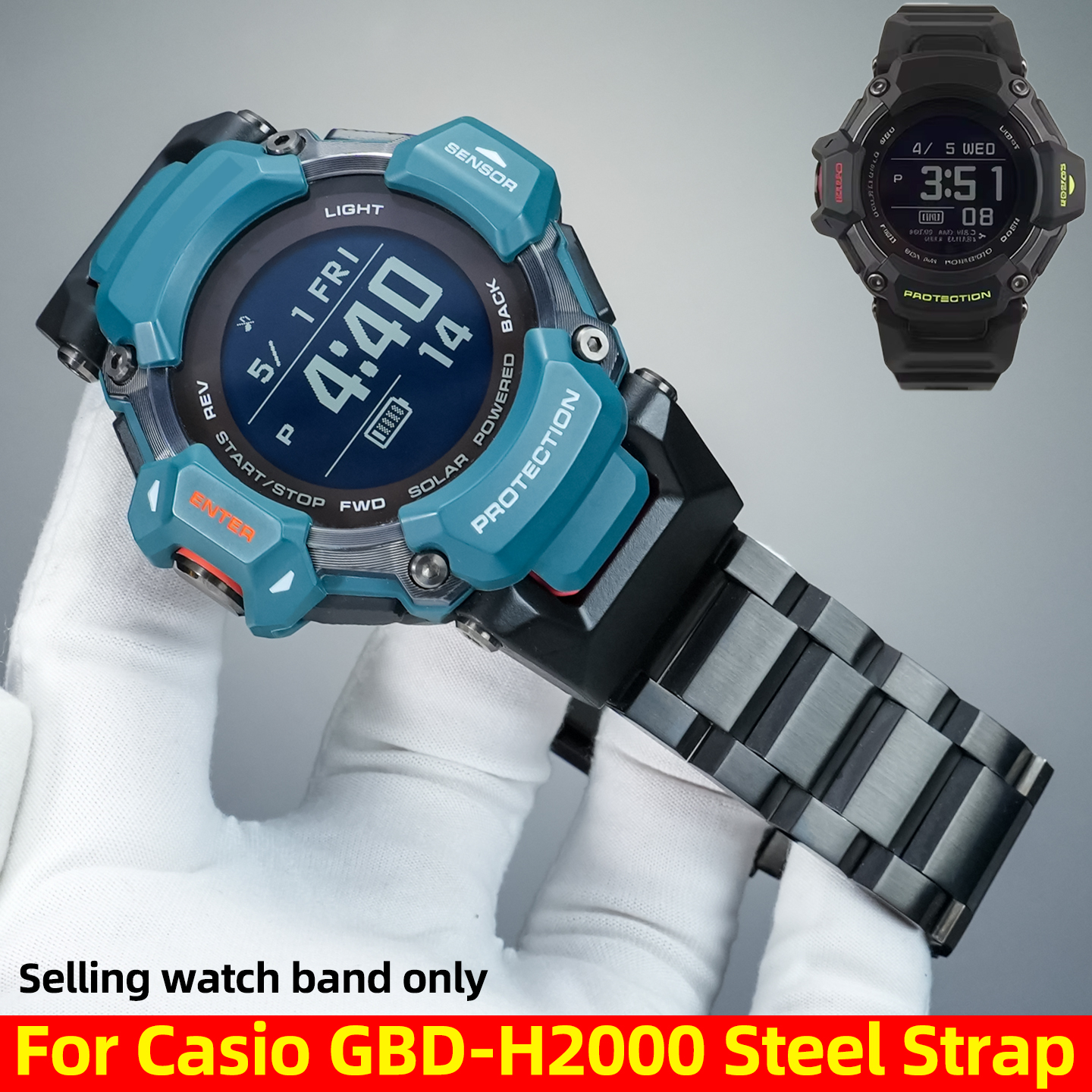 Smartwatch Casio Watches For Men - GBD-H2000 Modified metal Strap For Casio