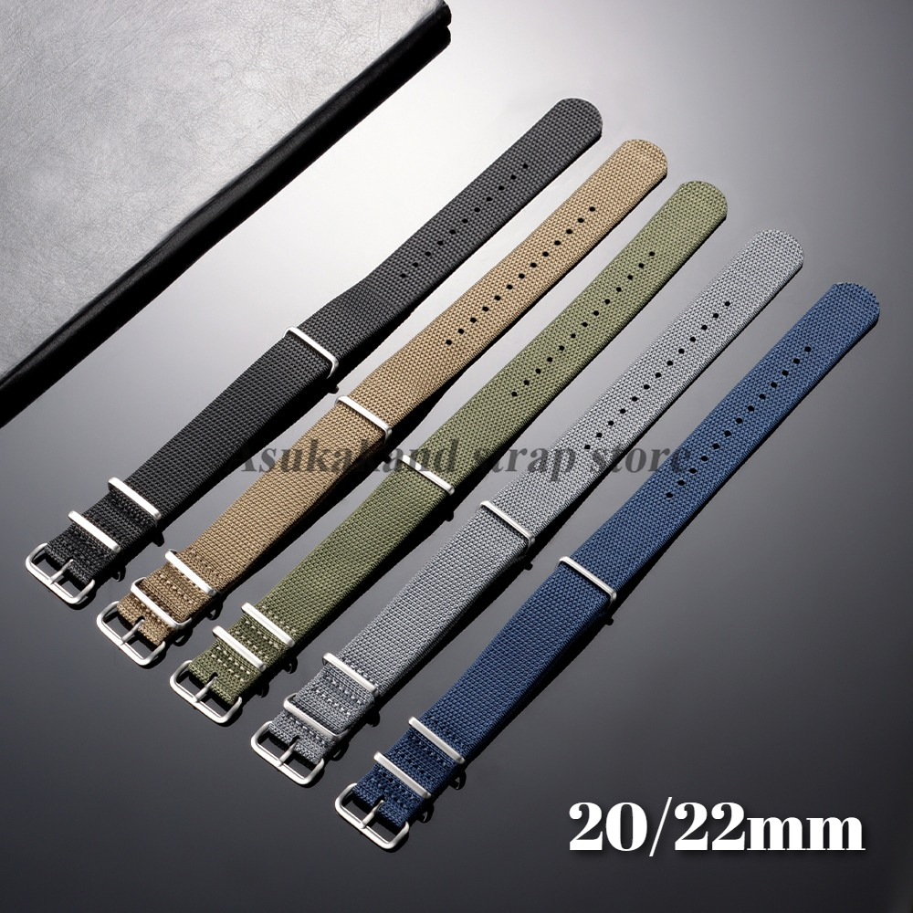 Omega Watches Smartwatch - Ribbed Nylon Watch Strap 20mm 22mm
