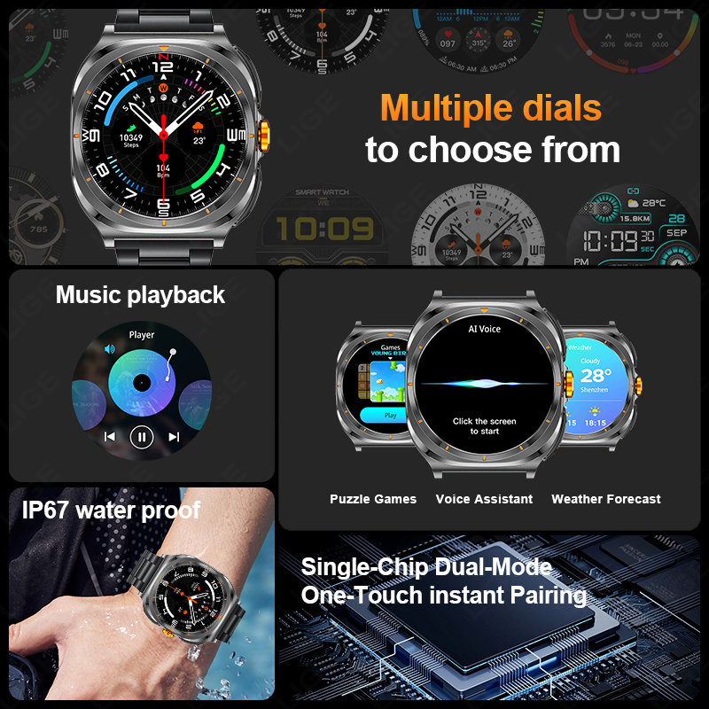LIGE 2025 Watch Wireless Earph - Smartwatch Running Watches For Men avis et prix
