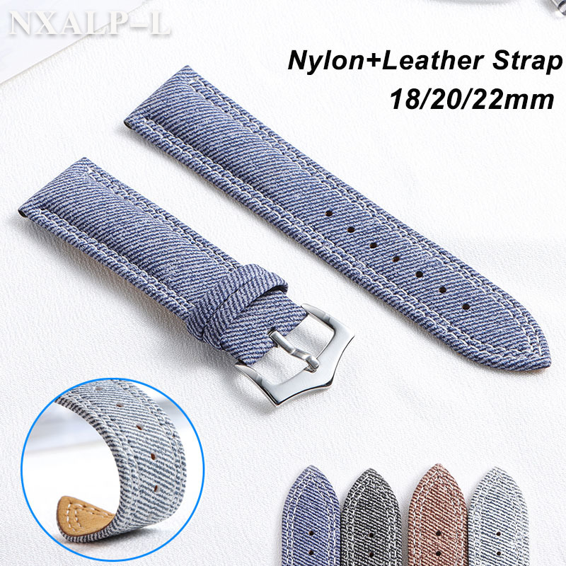Denim Canvas Nylon Watch Strap - Omega Watches Smartwatch avis et prix