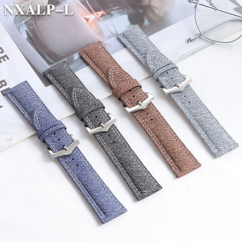 Denim Canvas Nylon Watch Strap - Omega Watches Smartwatch avis et prix