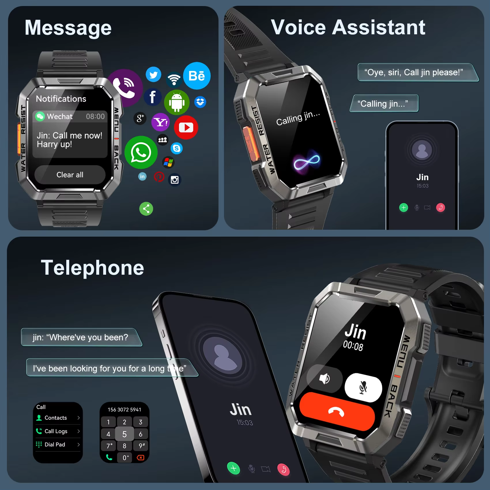 Blackview W60 Waterproof Smart - Smartwatch Square Watches For Men avis et prix