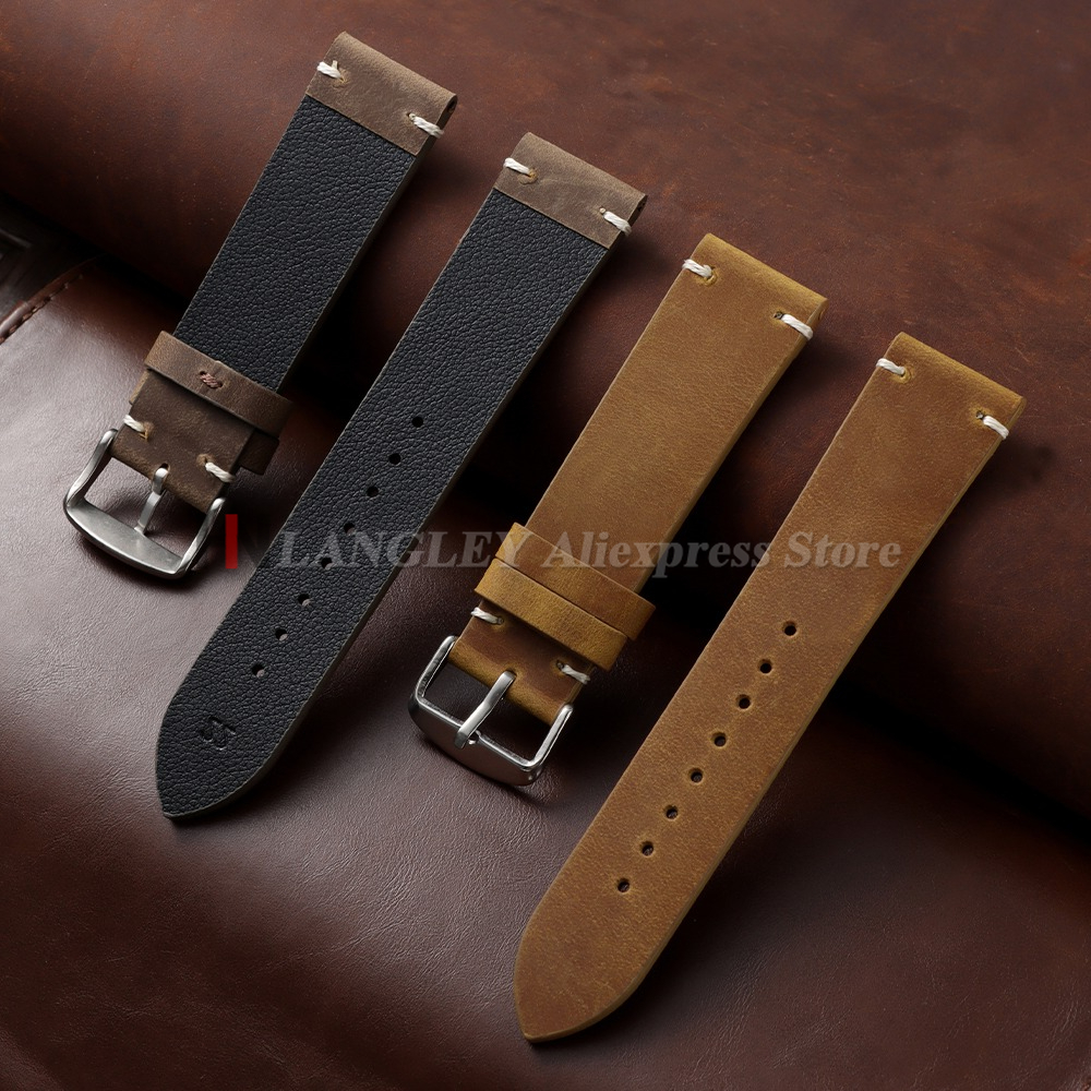 Vintage Oil Wax Cowhide Watch  - Omega Watches Smartwatch avis et prix