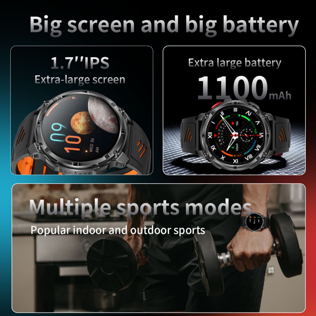 New T-Rex3 Pro 1100mAh Battery - Smartwatch Running Watches For Men avis et prix