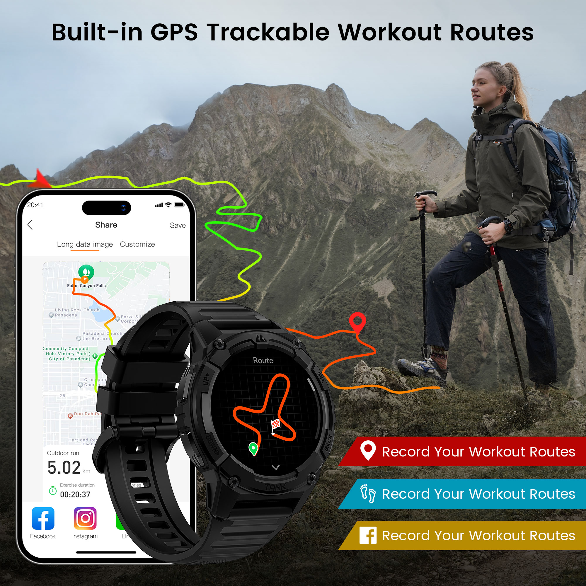 KOSPET TANK S2 GPS Smart Watch - Smartwatch Watches For Women With Gps avis et prix