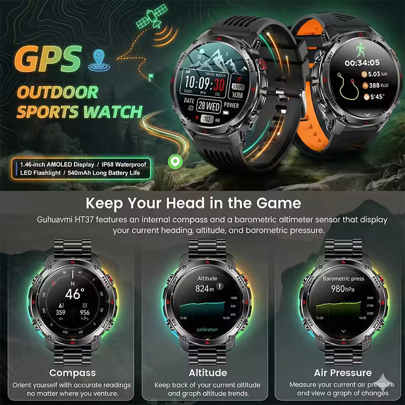 2026 New Military GPS Smart Wa - Smartwatch Running Watches For Men avis et prix