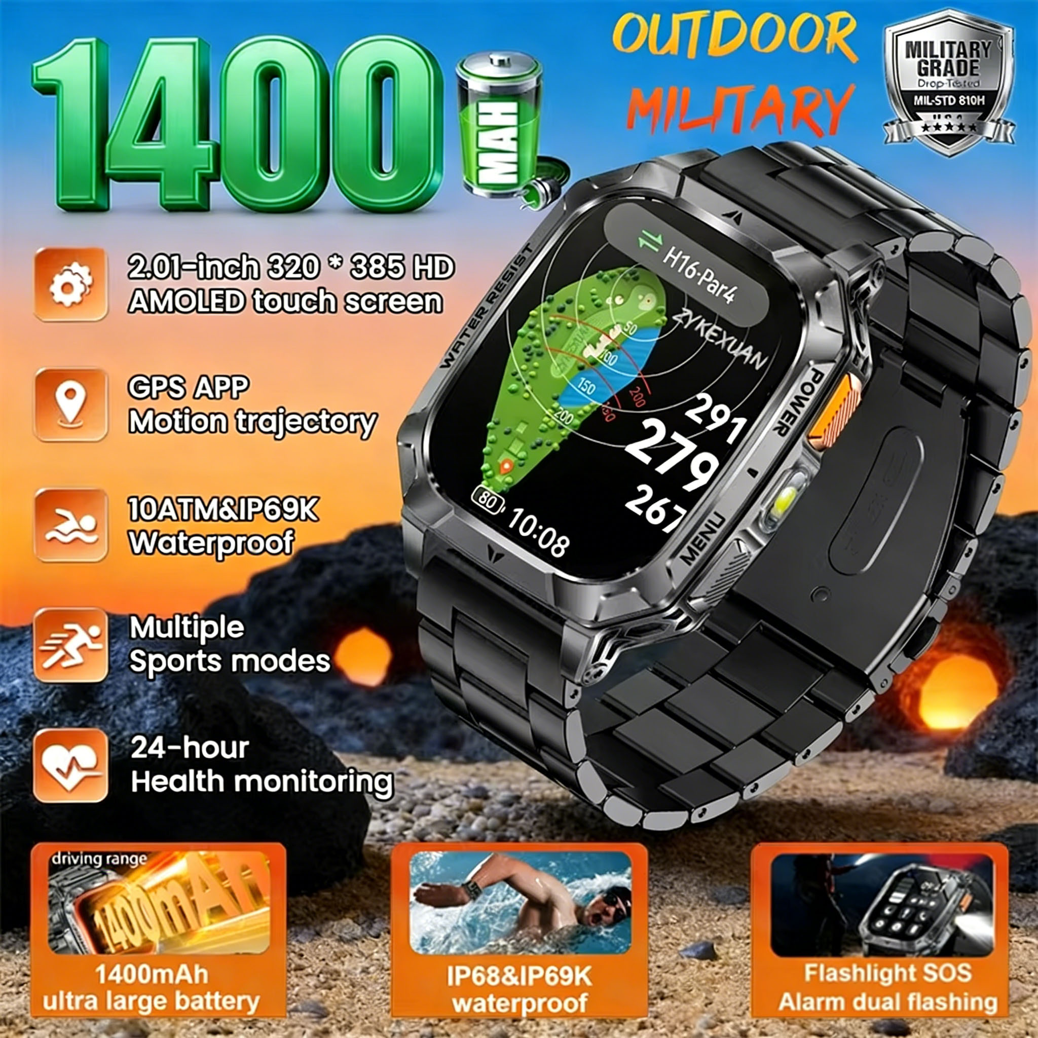 New 2026 Smartwatch Sports HD  - Smartwatch Square Watches For Men avis et prix