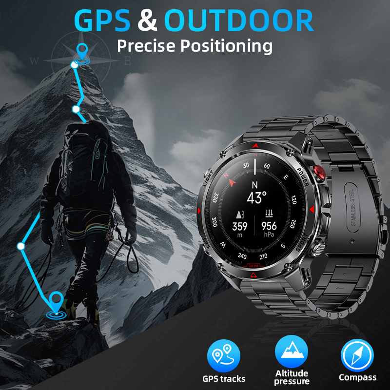 LIGE New Professional GPS Spor - Smartwatch Running Watches For Men avis et prix