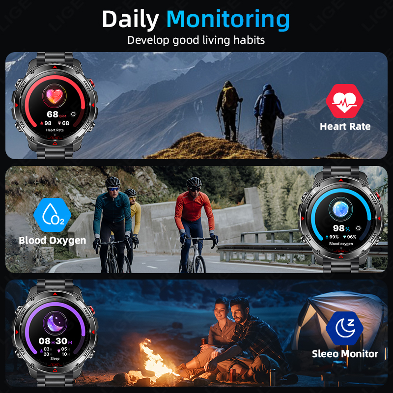 LIGE New Professional GPS Spor - Smartwatch Running Watches For Men avis et prix