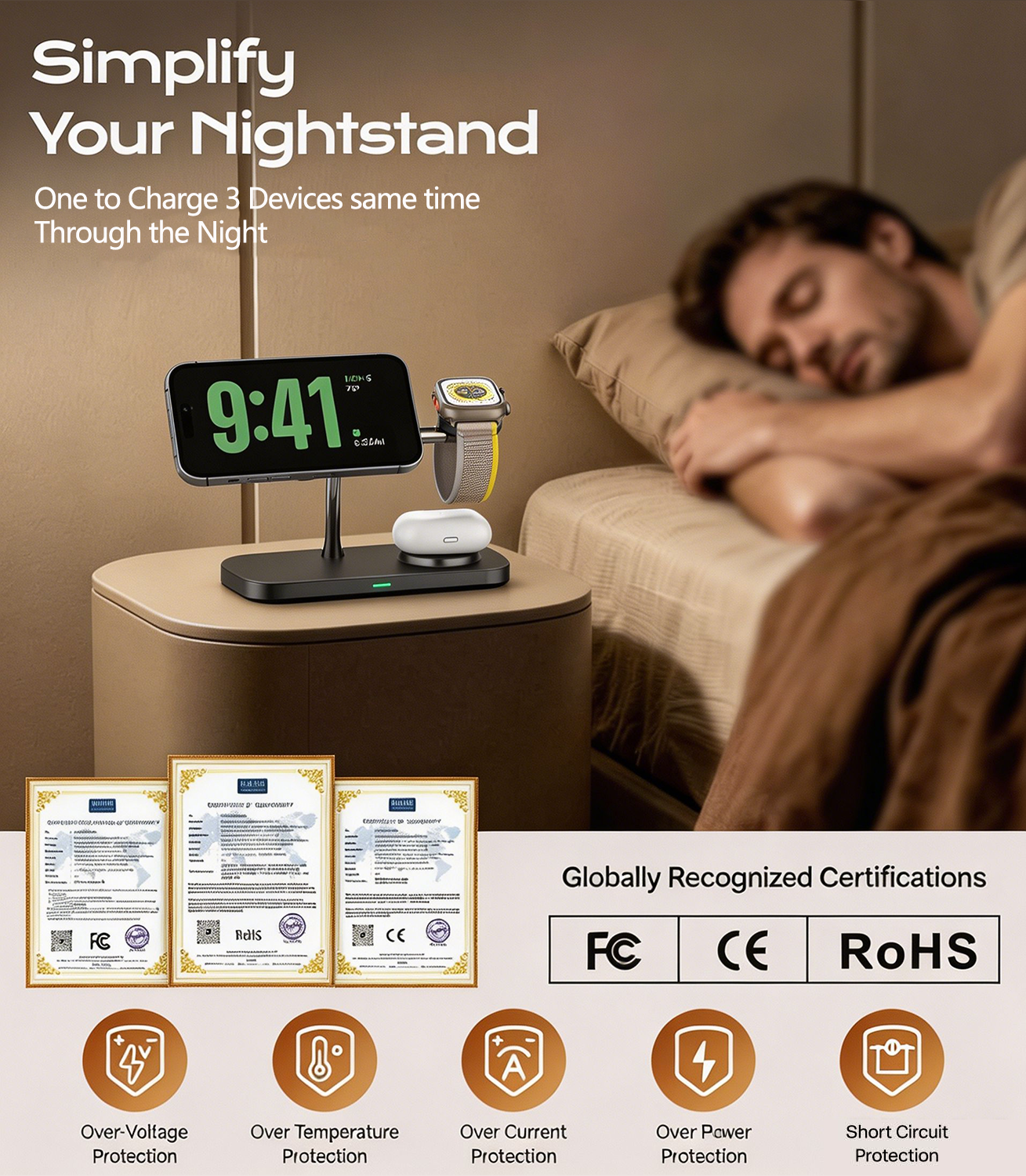 TIMESS QI2 3 in 1 Magnetic Wir - Smartwatch Watches For Iphone avis et prix