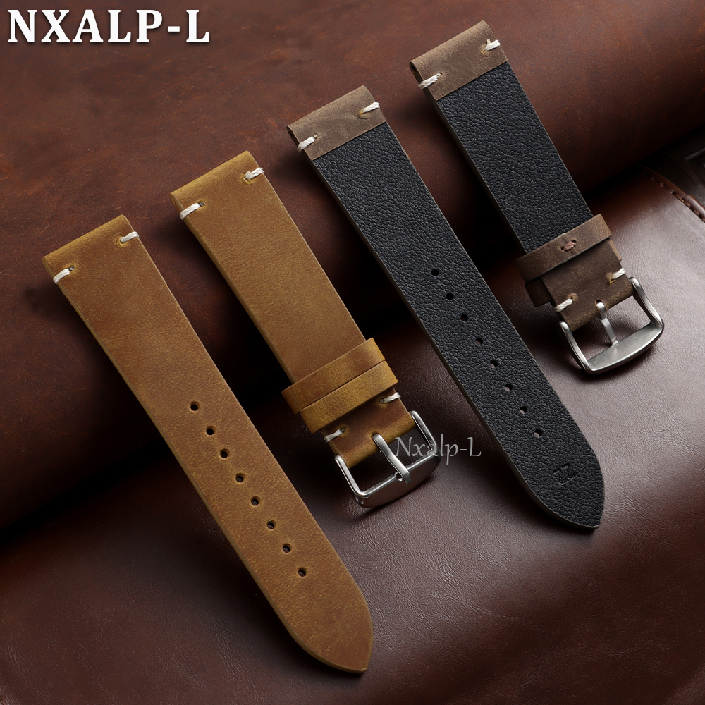 Retro Oil Wax Leather Watch Ba - Omega Watches Smartwatch avis et prix