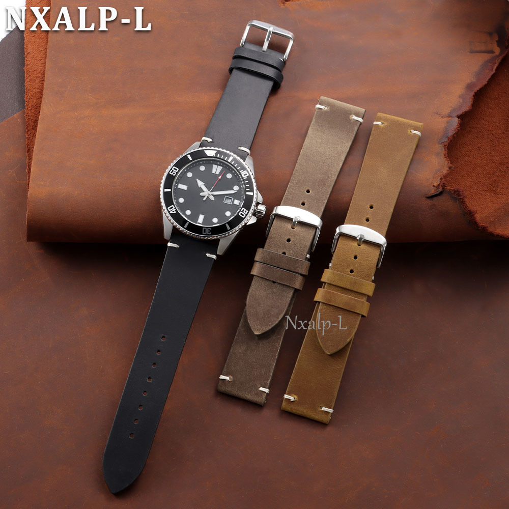 Retro Oil Wax Leather Watch Ba - Omega Watches Smartwatch avis et prix