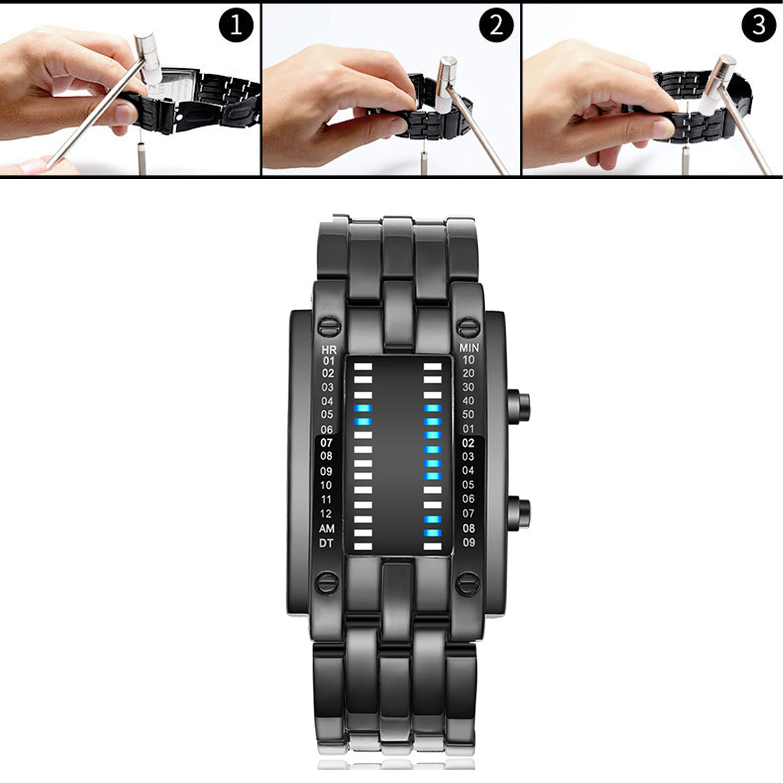Premium Binary Matrix Blue LED - Smartwatch Premium Watches For Women avis et prix