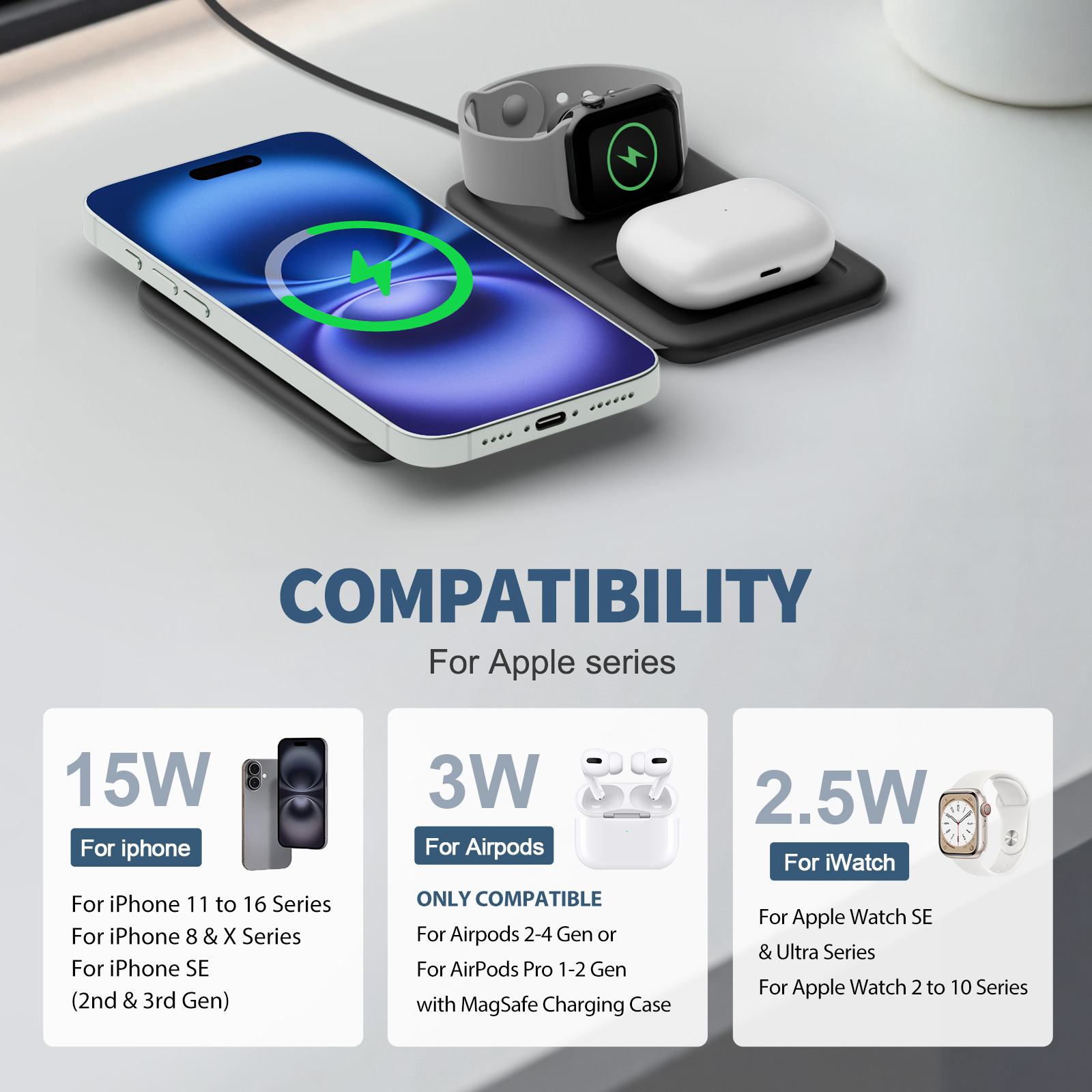 15W Magnetic 3 in 1 Wireless C - Smartwatch Watches Xiaomi avis et prix