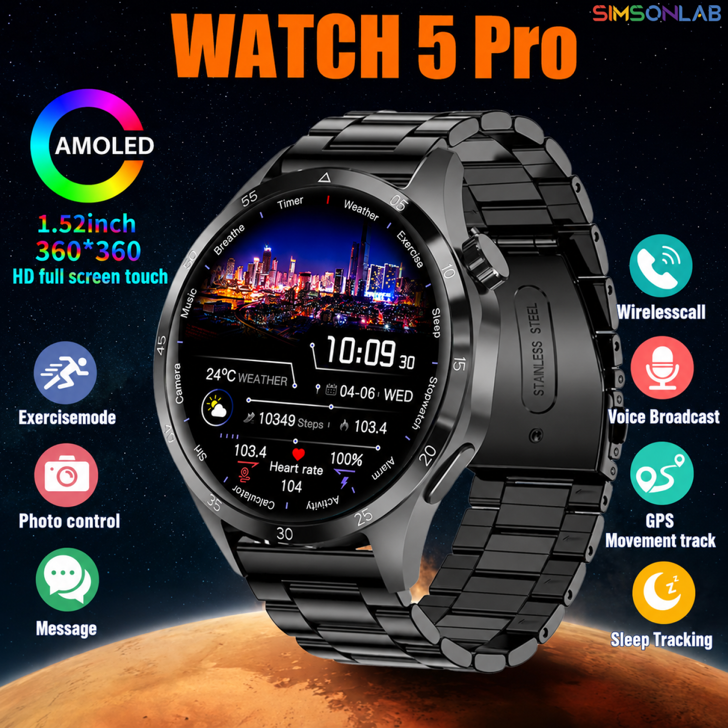 2026 Watch 5 Pro GPS Track Com - Smartwatch Running Watches For Men avis et prix