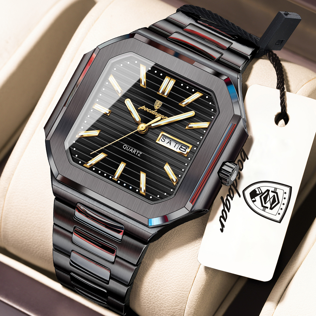 POEDAGAR Casual Square Man Wri - Smartwatch Square Watches For Men avis et prix