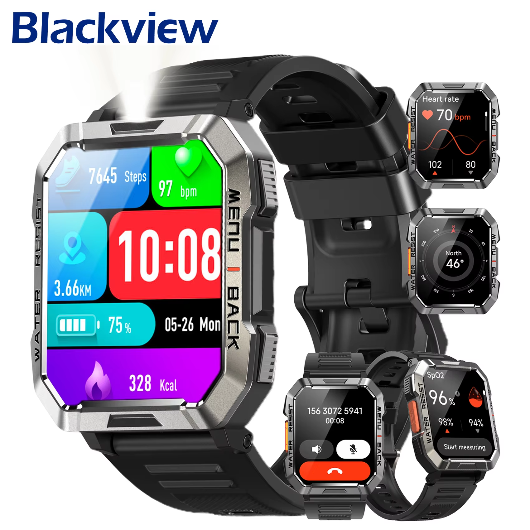 Blackview W60 Waterproof Smart - Smartwatch Square Watches For Men avis et prix