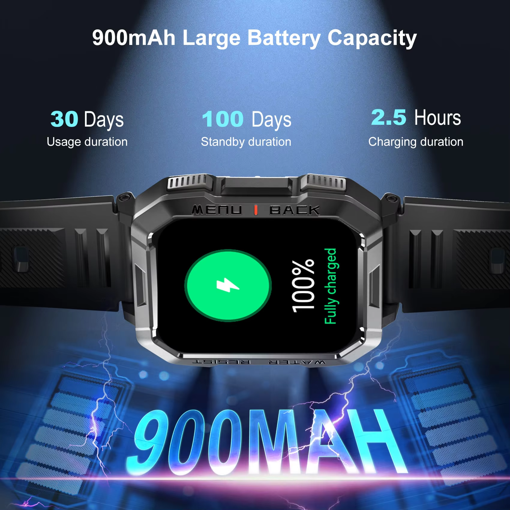 Blackview W60 Waterproof Smart - Smartwatch Square Watches For Men avis et prix