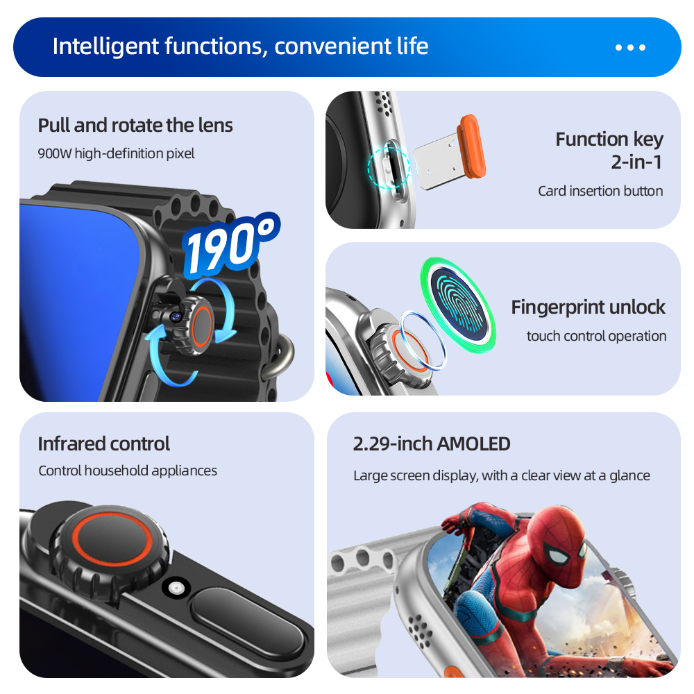 DW200 Smartwatch Men WIFI Touc - Smartwatch Square Watches For Men avis et prix
