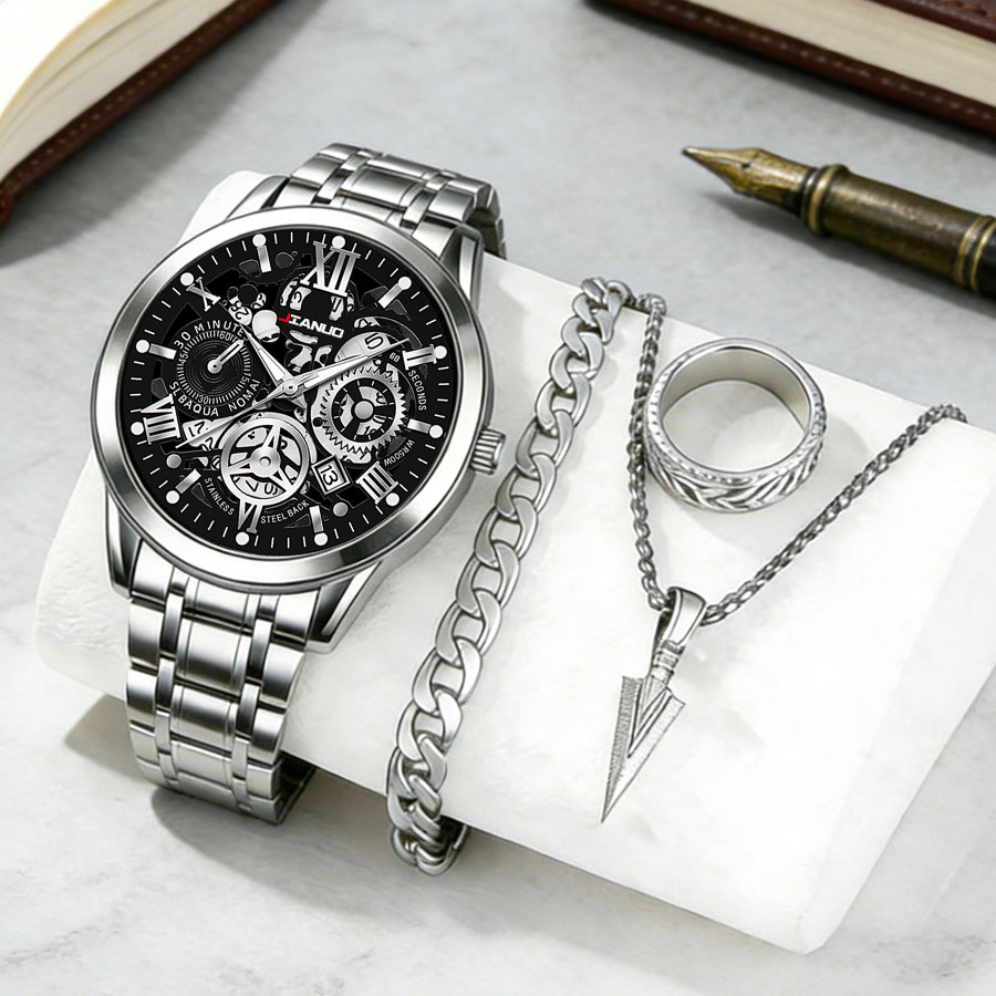 Business luxury men's steel ba - Smartwatch Ring Watches avis et prix