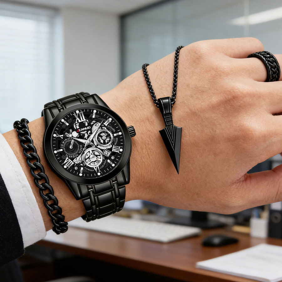 Business luxury men's steel ba - Smartwatch Ring Watches avis et prix
