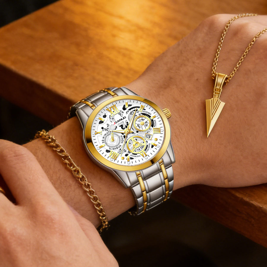 Business luxury men's steel ba - Smartwatch Ring Watches avis et prix