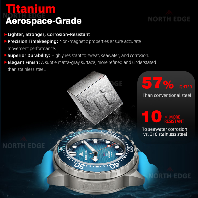 NORTH EDGE TRITON-TI Titanium  - Solar Powered Watch avis et prix