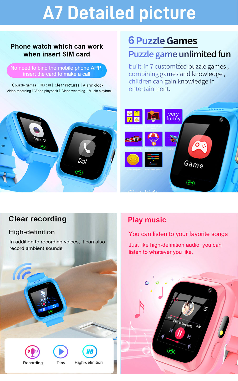 2G 4G Kids Smart Watch Phone G - Smartwatch Watches Gift For Girls avis et prix