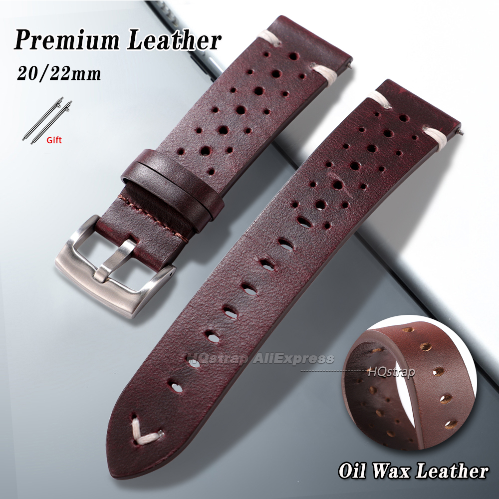 Oil Wax Cowhide Watch Strap 20 - Smartwatch Premium Watches For Women avis et prix