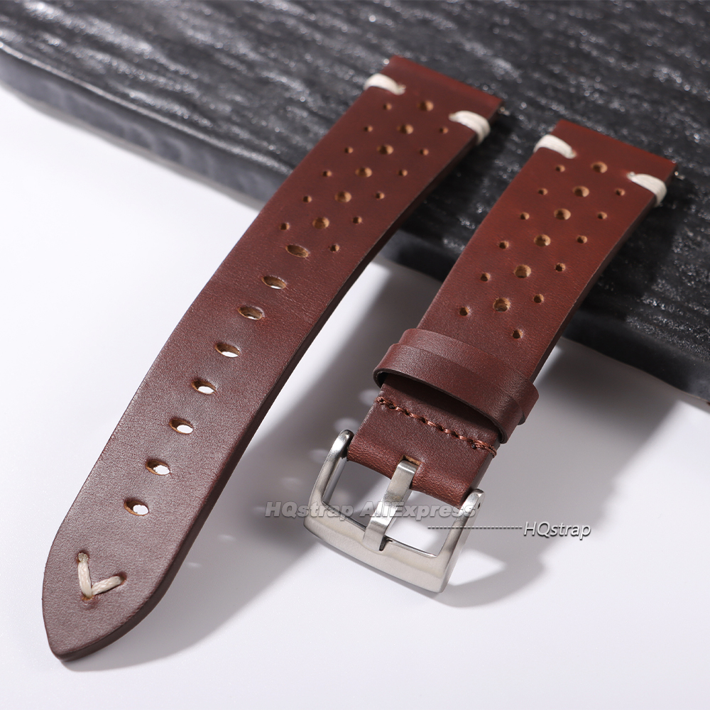 Oil Wax Cowhide Watch Strap 20 - Smartwatch Premium Watches For Women avis et prix