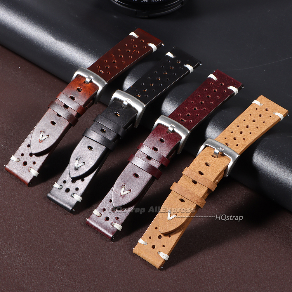 Oil Wax Cowhide Watch Strap 20 - Smartwatch Premium Watches For Women avis et prix
