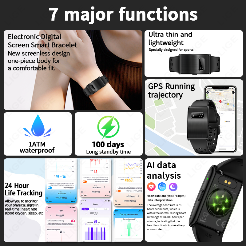 LIGE New Men's Digital Smart W - Smartwatch Running Watches For Men avis et prix