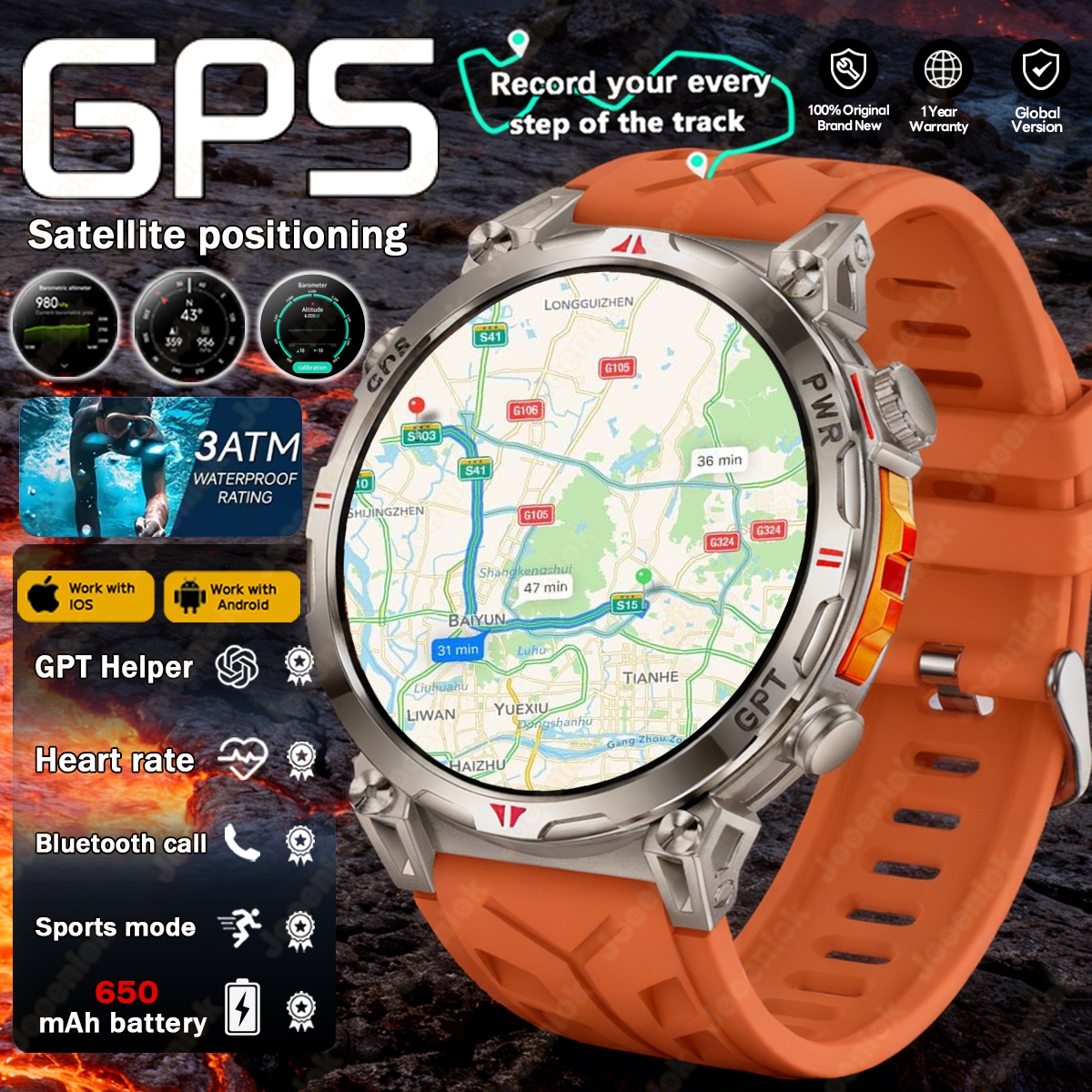 New Professional GPS Sports Sm - Smartwatch Running Watches For Men avis et prix
