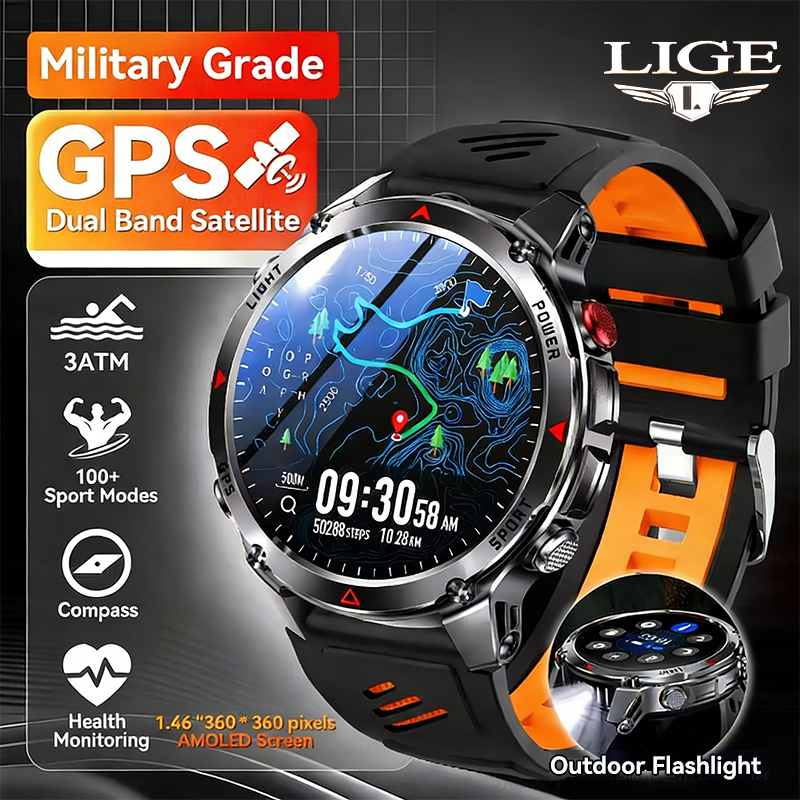 LIGE New Professional GPS Spor - Smartwatch Running Watches For Men avis et prix