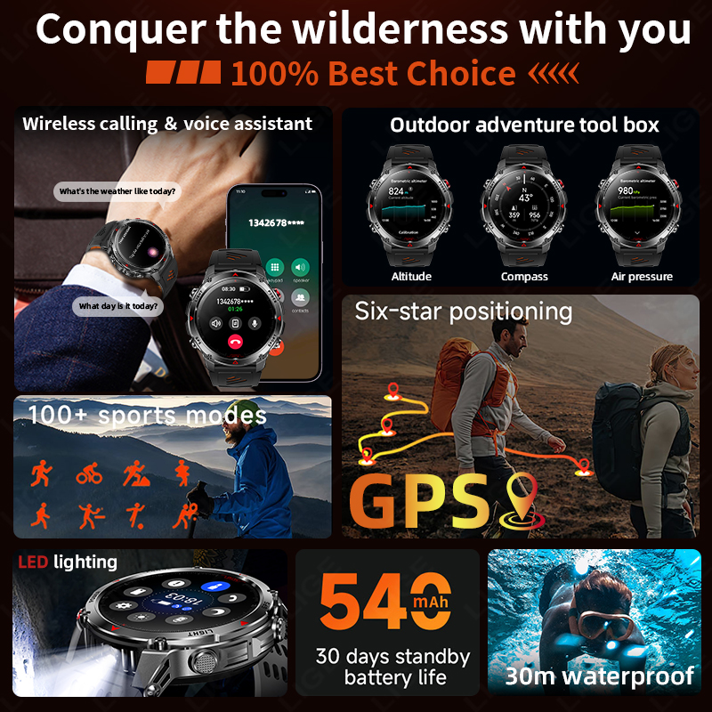 LIGE New Professional GPS Spor - Smartwatch Running Watches For Men avis et prix