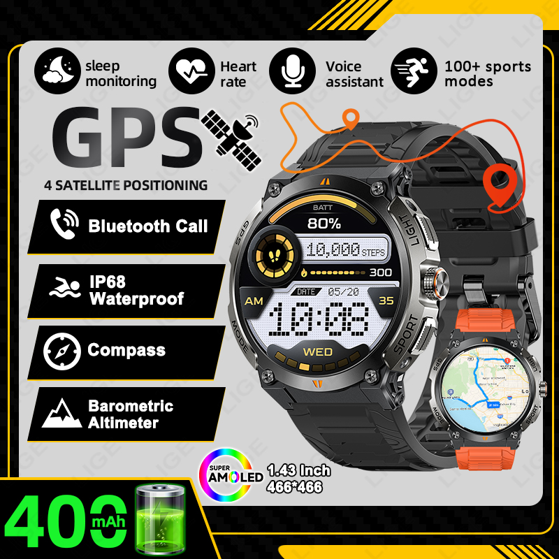 LIGE New Professional GPS Spor - Smartwatch Running Watches For Men avis et prix